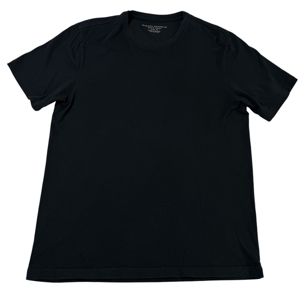 Banana Republic Men Basic Crew Neck T-Shirt Black 100% Cotton Size Medium Basics
